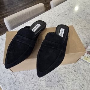 Steve Madden Black Suede Mules